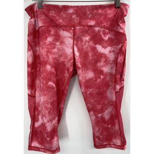 Lululemon Sun‎ Runner Tie Dye Leggings Size 10 Pink White